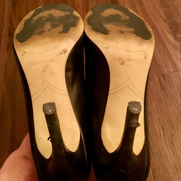 Enzo Angiolini Leather Peep Toe Pumps Heels - Picture 7 of 7